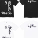 【預售】Sup x MLB FW25 WEEK17 Team Tee NY 草寫字母後背圖像短袖T恤 黑/白