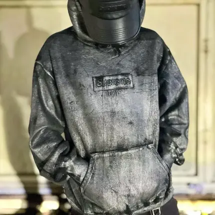 【預售】SUP x MM6 24SS 聯名款 Box logo Hoodie bogo 刷漆工藝鋁箔帽T帽踢連帽衛衣