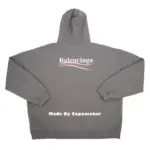 【現貨】巴黎 BLC 23SS 開裂破壞印花 可樂 波浪 經典 帽T 帽衫 連帽衛衣 炭灰色