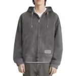 【現貨】D1OR 24FW 刺繡logo 重磅石墨水洗做舊 連帽夾克外套