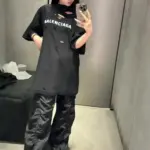 巴黎 BLC 24SS 秀款 反轉鏡像字母刺繡 破壞刀割反穿 短袖T恤