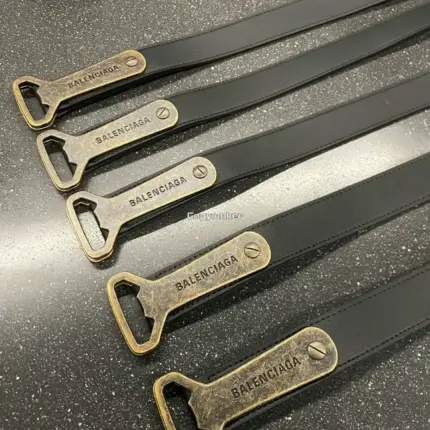 【現貨】【過驗】巴黎 BLC 25SS 秀款 黃銅做舊開瓶器開罐器頭層牛皮 皮帶腰帶 140cm