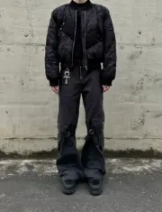 【現貨】Acne Studios 24ss 復古水洗做舊綁帶多口袋 寬鬆直筒工裝褲長褲