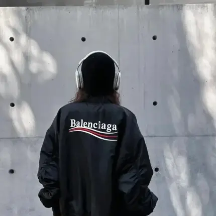 【預售】【福利回饋】巴黎 BLC 23FW 可樂波浪經典logo 彎刀尼龍 飛行夾克外套 廓型 MA-1