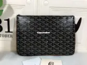 【預售】GOYAD SENAT Y字老花滿版logo 經典 手拿包公事包小包 帆布拼牛皮 棕黑色