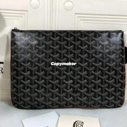 【預售】GOYAD SENAT Y字老花滿版logo 經典 手拿包公事包小包 帆布拼牛皮 棕黑色