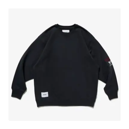 WTAPS 23AW AII 01 SWEATER PROTECT 刺繡字母 長袖圓領衛衣 大學T