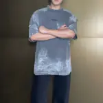 【預售】巴黎 BLC 23SS 胸口刺繡 背後大logo 重工破壞潑墨水洗 短袖T恤 水洗灰