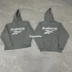 【現貨】PALACE x REBOK 24FW 聯名 正面大logo 連帽衛衣帽T帽衫 灰色