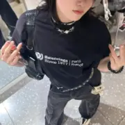 【現貨】【福利回饋免運】巴黎 BLC 24FW 1917麥穗刺繡 字母logo 短袖T恤 黑色