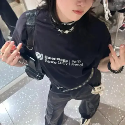 【現貨】【福利回饋免運】巴黎 BLC 24FW 1917麥穗刺繡 字母logo 短袖T恤 黑色