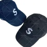SUP 22SS Kevlar'™ Denim S Logo 6-Panel 棒球帽老帽帽子