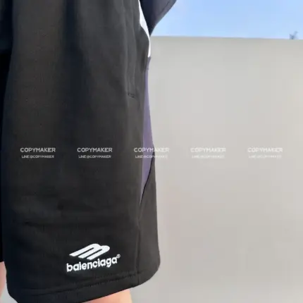 巴黎 BLC 23SS Sporty 3B拼色刺繡 重磅 拼接 運動短褲 休閒褲