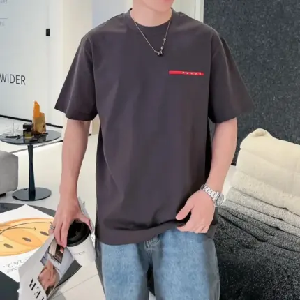 【預售】PRA 24SS Lunarossa Sport 紅標刺繡小logo 簡約素面 短袖T恤