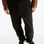 【預售】PRA 24FW 素色簡約 三角標小logo 水洗黑棕色 牛仔褲工裝褲長褲 絲光長絨棉