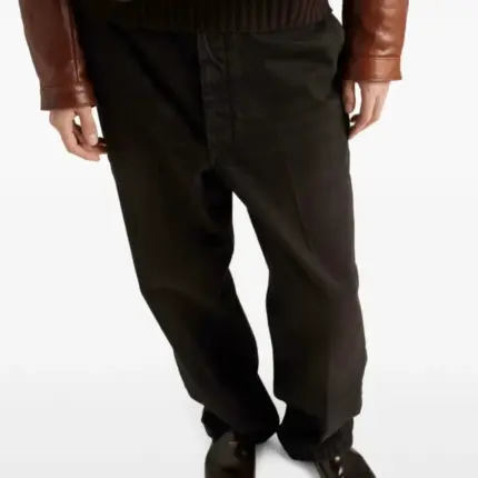 【預售】PRA 24FW 素色簡約 三角標小logo 水洗黑棕色 牛仔褲工裝褲長褲 絲光長絨棉