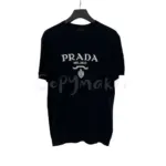 【現貨】【福利回饋】23SS 針織提花 字母logo 羊絨短袖T恤 深藍黑