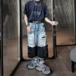 巴黎 BLC 24SS 3B STENCIL 水洗塗鴉做舊褪色 3B 短袖T恤 廓形 黑色