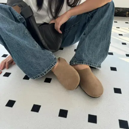 【預售】THE ROW 24SS 麂皮反毛皮 頭層牛皮 勃肯拖鞋包頭鞋穆勒鞋懶人鞋半拖 三色