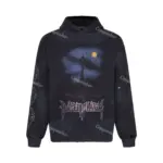 巴黎 BLC 23FW Paris Moon Crinkled Fleece Hoodie 顛倒鐵塔做舊破洞 帽T連帽衛衣