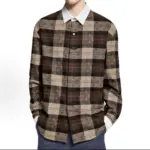 【預售】【雙11新品】1V 26SS 老花格紋拼色法蘭絨 襯衫夾克polo衫