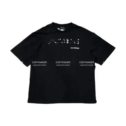 巴黎 BLC 23SS Logo-Print T-Shirt 溶解字母 模糊字母 短袖T恤