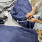 【預售】【雙11新品】PRA 25SS 素色簡約 皮質三角標 帆布伐木褲工裝褲長褲 霧藍