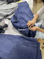 【預售】【雙11新品】PRA 25SS 素色簡約 皮質三角標 帆布伐木褲工裝褲長褲 霧藍