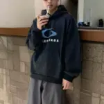 【現貨】巴黎 BLC 24SS Loop Sports Icon 循環運動 新款 帽T連帽衛衣帽衫 黑色 廓形剪裁