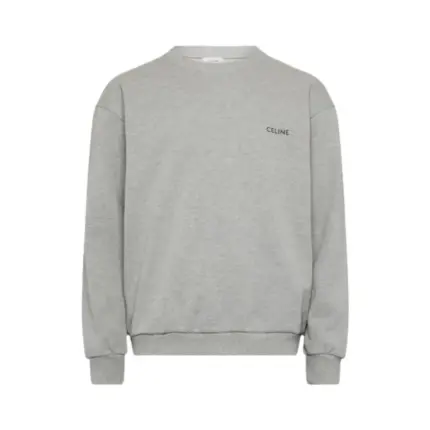 CELIN 24FW 經典字母小LOGO印花 簡約素色 圓領衛衣長袖大學T 花灰色