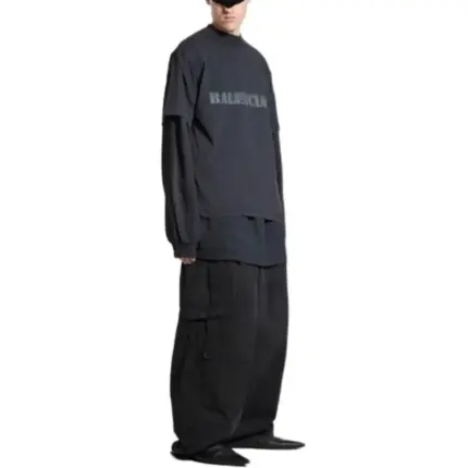 巴黎 BLC 24SS 模糊logo 噴繪 水洗做舊破壞 短袖T恤