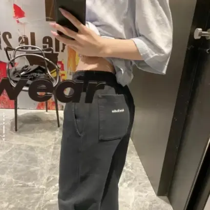 【現貨】Acne Studios 24FW 簡約素色小logo 經典直筒 棉褲休閒褲長褲