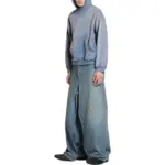 巴黎 BLC 23FW 經典logo 水洗做舊褪色 漸變漸層霧霾藍 帽T連帽衛衣帽衫