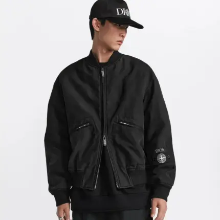 D1OR x STONE ISLAND 24SS 聯名羅盤 桑蠶絲棉服夾克外套 鉑金防水棉