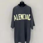 巴黎 BLC 23SS 秀款 膠帶 繃帶logo 水洗做舊 破壞 短袖T恤 藍黑色