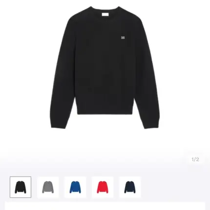 CELIN 22FW 素色小logo刺繡 圓領毛衣衛衣大學T長袖 針織