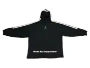 巴黎 BLC 22FW Sporty 刺繡Logo 雙鉤 拼接做舊 帽T 連帽衛衣