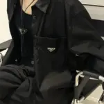 【原廠面料】PRA 23SS Re-Nylon 再生尼龍 三角標 長袖襯衫 風衣外套教練夾克