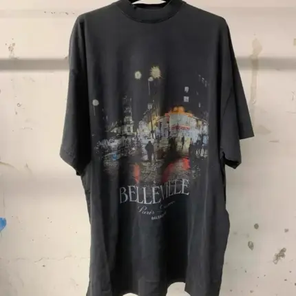 巴黎 BLC 24SS BELLEVILLE T-SHIRT 巴黎夜景 水洗破壞皺褶 短袖T恤