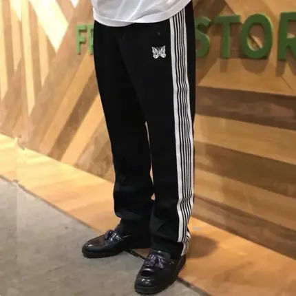 Needles 21SS Butterfly Regular Track Pants 蝴蝶刺繡 復古織帶 休閒褲直筒褲運動褲 黑白