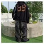 【現貨】巴黎 BLC 23SS 雙B 比特幣 泥染水洗作舊破壞 帽T連帽衛衣帽衫