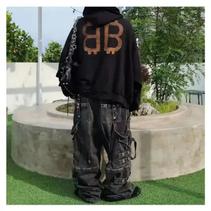 【現貨】巴黎 BLC 23SS 雙B 比特幣 泥染水洗作舊破壞 帽T連帽衛衣帽衫