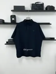 【現貨】PRA 23SS 三角標三角牌logo 經典款 素色簡約 Polo衫短袖T恤 藏青色