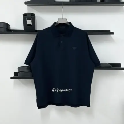 【現貨】PRA 23SS 三角標三角牌logo 經典款 素色簡約 Polo衫短袖T恤 藏青色