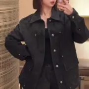 【預售】1V 25SS 滿版老花字母logo  水洗皮標 牛仔外套夾克襯衫