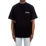 巴黎 BLC 21FW Political Campaign 可樂刺繡 波浪 短袖T恤 黑色