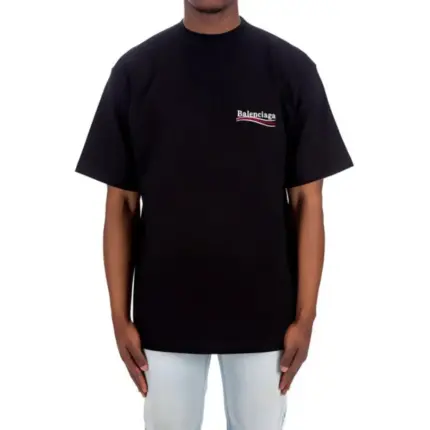 巴黎 BLC 21FW Political Campaign 可樂刺繡 波浪 短袖T恤 黑色