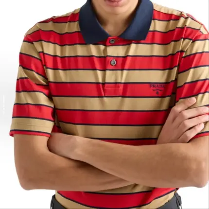 【現貨】【福利回饋】PRA 25SS 條紋 小logo Polo衫短袖T恤 絲光棉