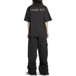 巴黎 BLC 23SS 水鑽燙鑽字母logo 小破壞 簡約素色 短袖T恤 黑色