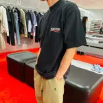 【現貨】巴黎 BLC 22FW Political Campaign 小破壞 可樂刺繡 波浪 短袖T恤 黑色